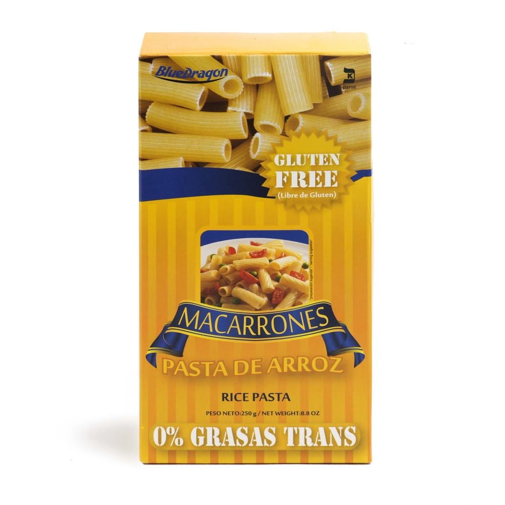 Fideo Pasta De Arroz Macarrones Caja 250 g Blue Dragon
