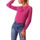 thumbnail image 1 of INSPIRE CHIC Blusa de Manga Larga con Cuello con Volantes para el Día de San Valentín de Regreso a Clases para Mujer XL Rosa Fucsia-Sólido, 1 of 6