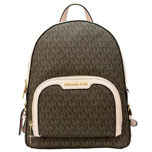 Mochila Michael Kors con Cremallera Mediana Jaycee Café MK Rubor en Polvo Pink