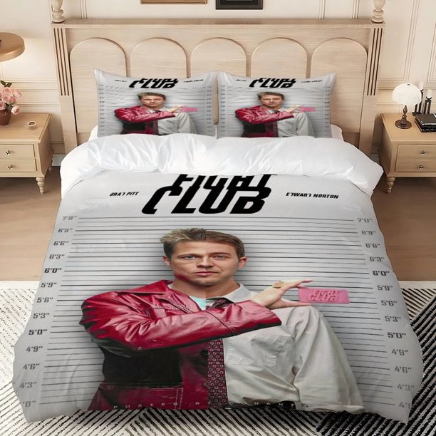 3pcs FC Fighting Club Dual Poster Printed Bedding Set Includes a Duvet Cover And Two Pillowcases