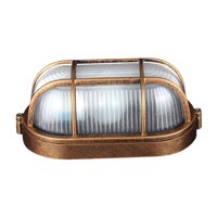Ioensy - Aplique Para Exterior Metal Vidrio Ip65 Impermeable Aplique Náutico Para Porche Bronce
