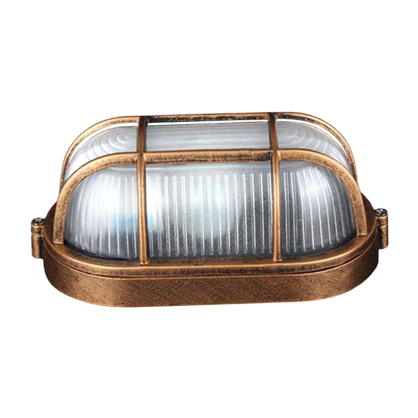 Ioensy - Aplique Para Exterior Metal Vidrio Ip65 Impermeable Aplique Náutico Para Porche Bronce
