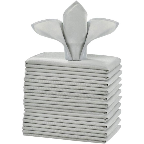 Juego de 12 servilletas de tela Cieltown 51 cm plateado