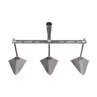 Ioensy - Azada De Jardín Con Cabezal Triangular Para Trasplantar, Cortar, Cultivar Y Aflojar, Herramienta De Jardín De 50 Cm Con Tres Cabezales