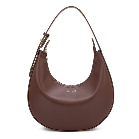 Bolso De Mano Keyli Para Mujer, Piel Café, Impermeable