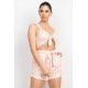 thumbnail image 1 of Conjunto de Top Corto a Rayas con Lazo Delantero y Shorts con Cinturón, 1 of 5