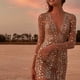 thumbnail image 5 of Vestidos sexys para mujer, para citas nocturnas, escote en V profundo, lentejuelas brillantes, atuendos para discoteca, salidas, fiestas, cócteles, minivestidos, 5 of 6