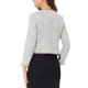 thumbnail image 3 of INSPIRE CHIC Traje de Maestra para el Regreso a Clases de Mujer Chaqueta Corta de Tweed a Cuadros Abierta para Oficina XS Blanco, 3 of 6