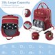 thumbnail image 2 of Bolsa de pañales tipo mochila JSTPRO 41 × 16 × 30 cm Rojo con estación de cambio, 2 of 7