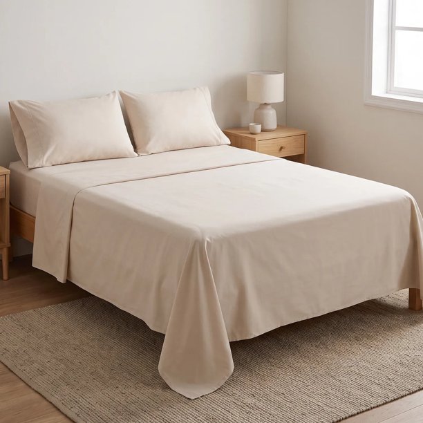Juego de Sábanas 200 Hilos King Gocare - Unicolor Beige