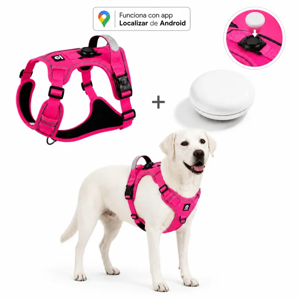 Arnés Reflectante para Perros con Localizador Android