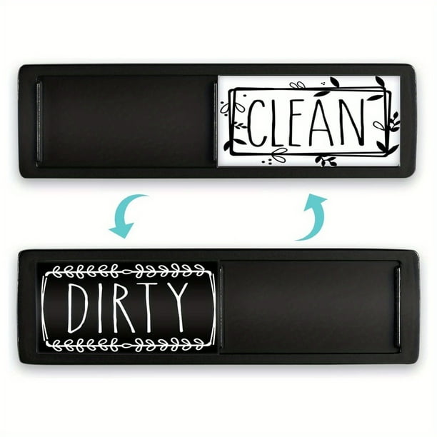1pc Dishwasher Magnet Clean Dirty Sign Shutter Only Changes When You Push It Non-Scratching Strong Magnet Or 3M Adhesive Options Indicator Tells Whether Dishes Are Clean Or Dirty