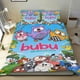 thumbnail image 1 of Bubu y los Pequeños Búhos Conjunto de sábanas temático, trío de piezas, cómodo y amigable con la piel, diseño único, regalo de decoración para el hogar para familiares, amigos y fans, 90 cm * 190 cm, 1 of 6