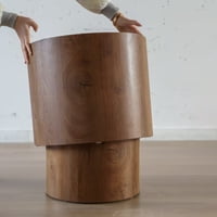 M&Ms - Nesting Coffee Table Set Of 2 Round Wooden Coffee Tables Circle Modern Table For Small Space Living Room Bedroom Accent End Side Table