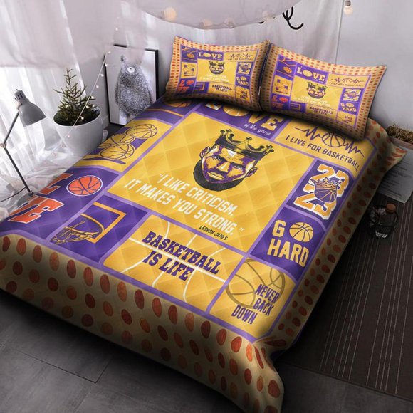 Lebron James Basketball Quilt Duvet Cover Set Queen Home Textiles3-Piece Bedding Set