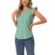 thumbnail image 4 of INSPIRE CHIC Blusa de Cuadros para Mujer de Regreso a Clases con Cuello en V y Mangas con Volantes, Camisas de Cuadros Verdes XL, 4 of 6