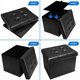 thumbnail image 3 of Taburete plegable con reposapiés Storage Ottoman ABIOYEAR, piel negra, 3 of 7