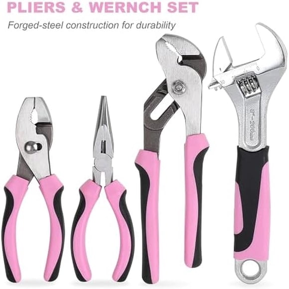 Set de Herramientas FASTPRO 225 Piezas Rosa SAE Métrico