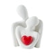 thumbnail image 4 of Figura de pareja abrazada de cerámica abstracta, decoración de escritorio, regalo romántico del Día de San Valentín para soporte de TV, chimenea decor Corazón rojo talla L, 4 of 5