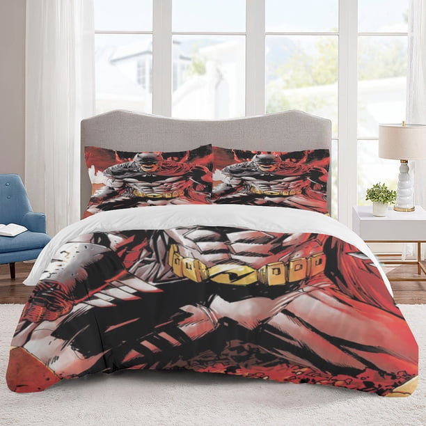 Batman Bedding Sets Cartoon Duvet Cover Lightweight 3 Piece Bet Sets for Kids Boys Girls