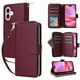 thumbnail image 4 of Funda Cartera con Cremallera y Correa para iPhone 16 Soporte y Tarjetero Rojo, 4 of 6