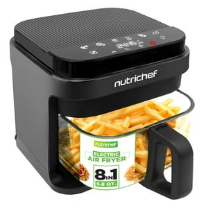 Air Fryer Nutrichef, 5.8 Cuartos De Galón, 8 En 1, Preestablecida, 1200 W, Negra