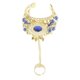 thumbnail image 1 of Pulseras De Danza Del Vientre Joyas Pulsera Esclava De Cristal Con Anillo Azul, 1 of 5