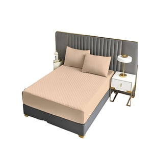 Genérico - Cubrecolchon Impermeable King Beige