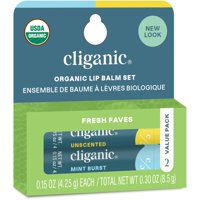 Bálsamo Labial Cliganic Organic Fresh Faves, Paquete De 2