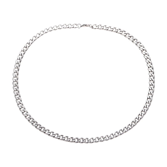 Cuban Link Curb Chain Silver Hip Hop Trendy Solid Para Regalo Fiesta Aniversario 3.5cmx65cmx1cm
