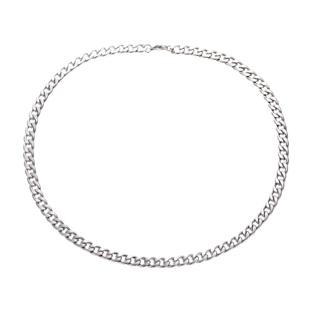 Cuban Link Curb Chain Silver Hip Hop Trendy Solid Para Regalo Fiesta Aniversario 3.5cmx65cmx1cm