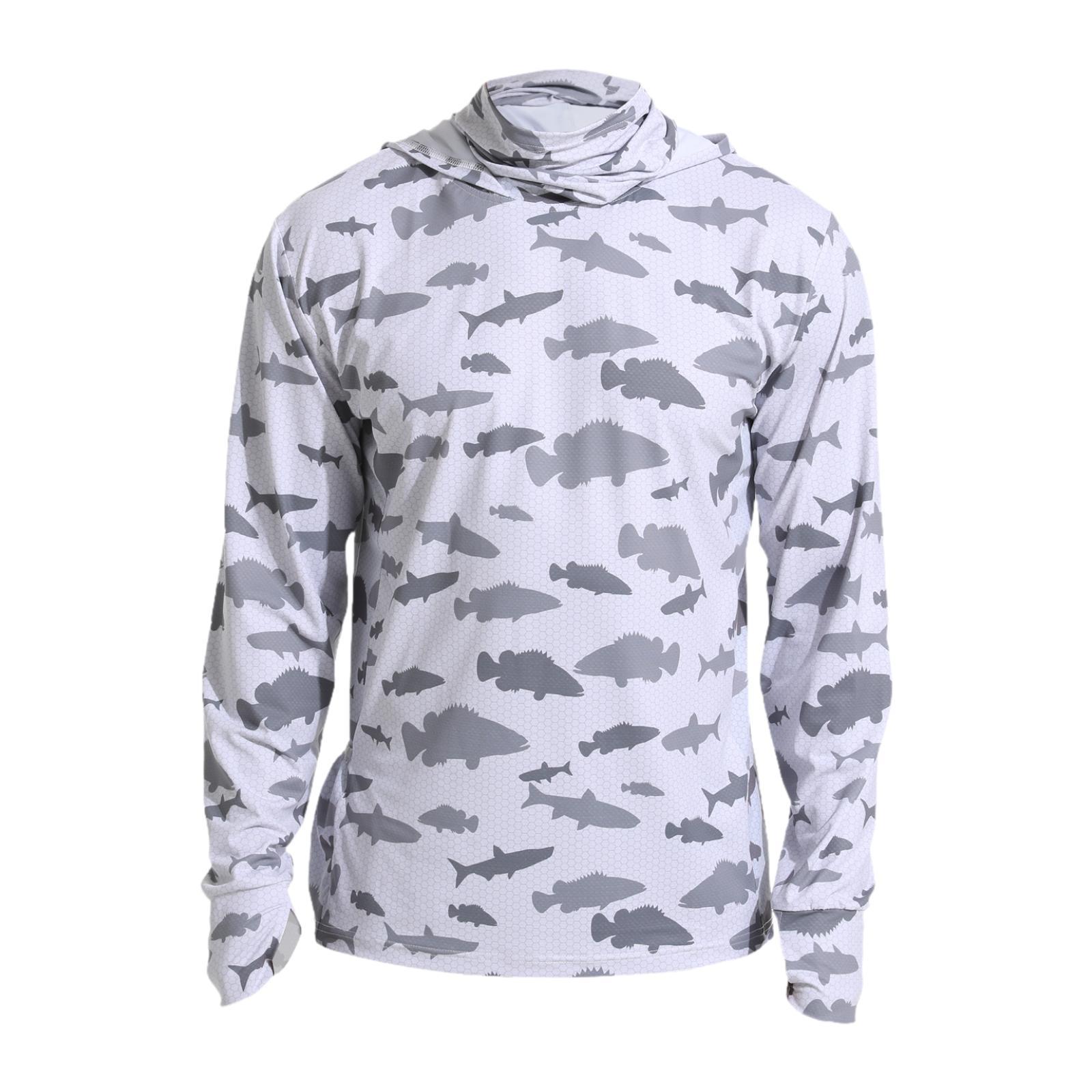 Ioensy - Camisa Con Capucha Y Protección Solar Para Hombre, Camisa Fina De Refrigeración Para Golf, Pesca, Equitación, L