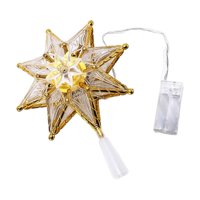 Magideal - De Navidad 3D Topper Cadena De Luces Led Adorno Iluminación Iluminado Estrellas Árboles Topper Para Sala De Estar, Invierno, Puerta, Interior, Luz Cálida 17X7Cm