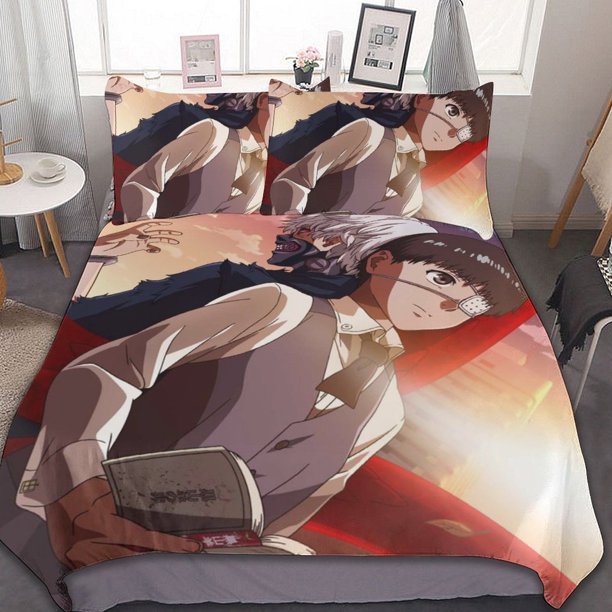Tokyo Ghoul One Eye 3 Pieces Bedding Sets Soft Comforter Sets Decor Bedroom Gifts