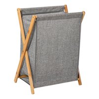 Magideal - Cesto De Ropa Sucia Plegable De Bambú, Portátil, Fácil De Transportar, Abierto Para La Familia, Mantiene La Ropa Sucia Ordenadamente Guardada Gris 40X34X565Cm