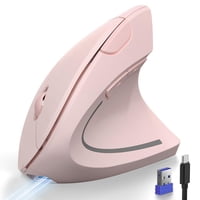 Tecknet Ratón Inalámbrico Vertical Recargable Rosa Tecknet