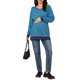 thumbnail image 2 of INSPIRE CHIC Top de Trabajo de Maternidad para Mujeres Suéter a Rayas Suéter de Otoño Invierno Jersey Elástico de Manga Larga Camisa de Oficina L Azul Denim, 2 of 5