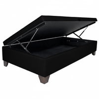 Vitelio - Base De Cama 1 5 Plaza Baúl Negra