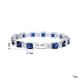 thumbnail image 2 of Pulsera de Tenis de Plata Esterlina 925 para Mujer Blanca/azul Real Cuadrada Alterna Cubo de Hielo CZ Diamante Simulado Pulseras de Tenis Longitud 6-7 Pulgadas, 2 of 7