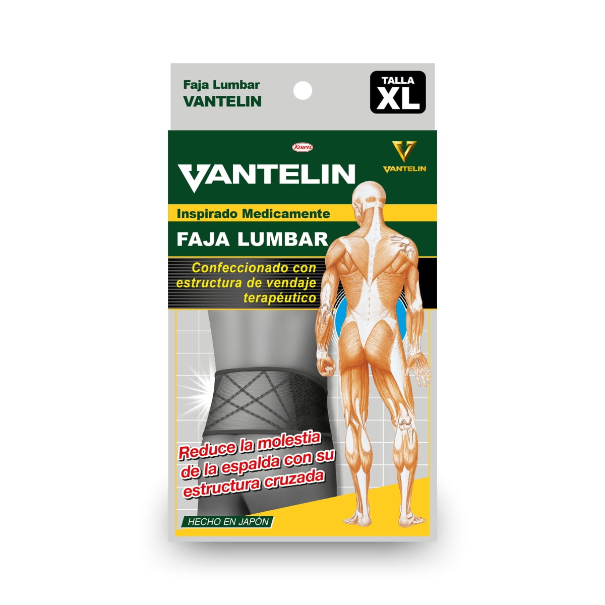 Faja Lumbar Estabilizadora Vantelin Xl Negra