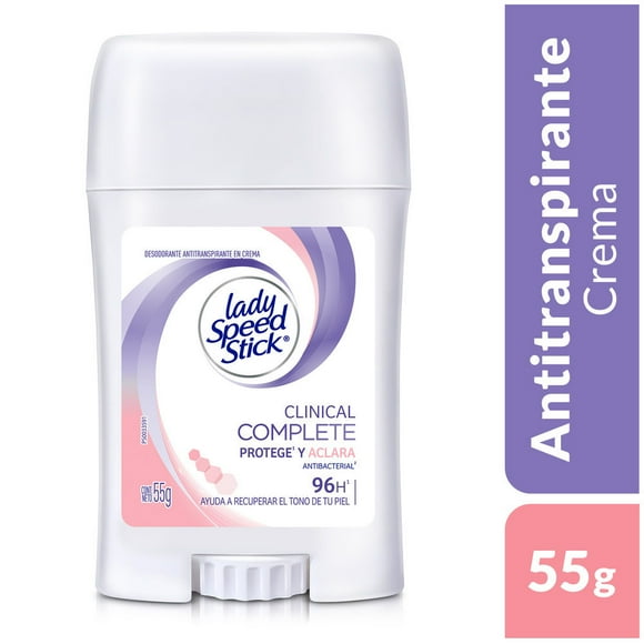 Desodorante Lady Speed Stick Clinical Protege y Aclara crema Mujer, 55 g