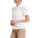 thumbnail image 4 of INSPIRE CHIC Edición Camisa de Mujer con Mangas Cortas Abullonadas y Cuello Abatible para Oficina, Botonadura Frontal, Talla S, Blanca, 4 of 6