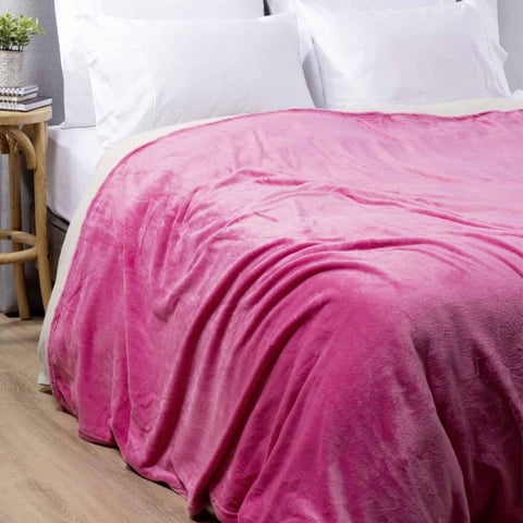 Zahr - Frazada Flannel Single Fucsia 1 Y 1,5 Plazas