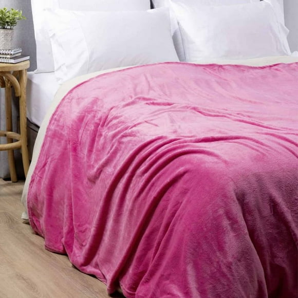 Frazada Flannel Single Fucsia 1 Y 1,5 Plazas