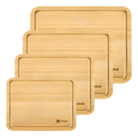 Genérico - Set De 4 Tablas De Bamboo Croix Para Picar Y Cortar