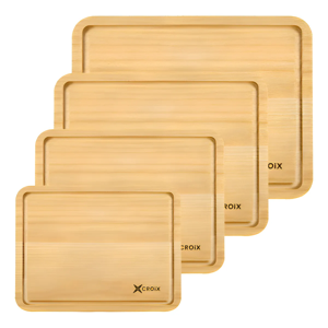 Genérico - Set De 4 Tablas De Bamboo Croix Para Picar Y Cortar