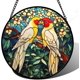 thumbnail image 1 of Colgante ventana vitral gran hamburguesa carne 20cm mono atrapasol puerta jardín cocina exquisito decoración Navidad regalo, 1 of 7