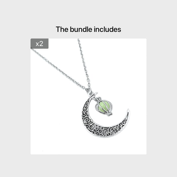 Glowing Luminous Moon Pumpkin Pendant Necklace - Perfect for Halloween and Nighttime Jewelry
