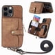 thumbnail image 1 of Funda Tipo Cartera con Correa Cruzada para iPhone 14 Pro Protección Contra Golpes Marrón, 1 of 5