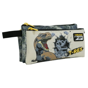 Estuche Infantil Triple Celerio Dino Jurassic Gris Head